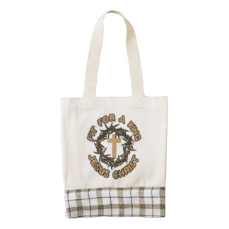 Fit for a King Zazzle HEART Tote Bag