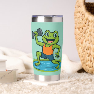 Fit Frog Travel Mug Funny Sports Thermal Tumbler