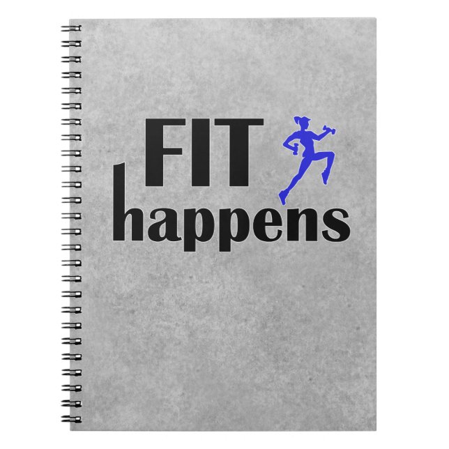 Fit Happens Workout Motivational Notebook (Front)