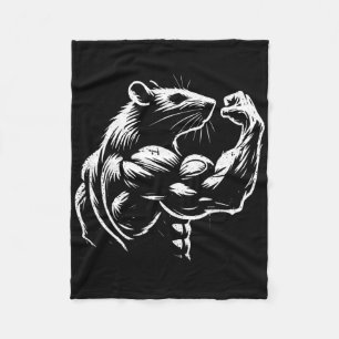 Fit Rat Weight Training Deadlift Gym Weightlifting Fleece Blanket