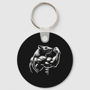 Fit Rat Weight Training Deadlift Gym Weightlifting Keychain