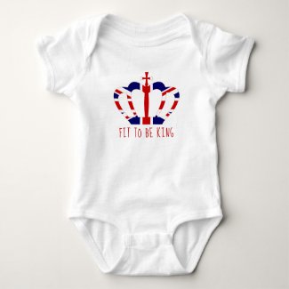 Fit to be King | British Crown, Funny Personalized Baby Bodysuit