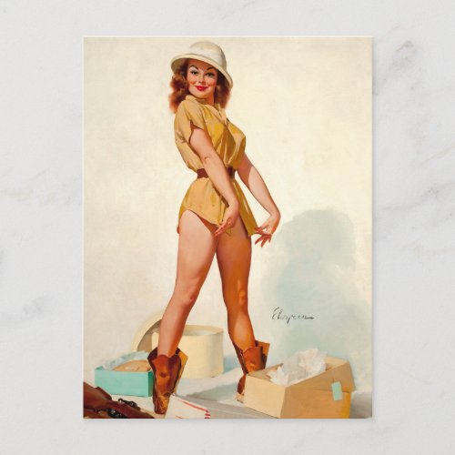 Fit to Kill Pin Up Art Postcard