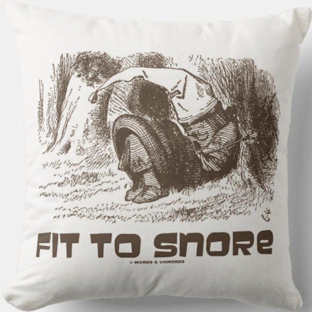 Fit To Snore Red King Snoring Sleeping Wonderland Throw Pillow (Throw pillow featuring Wonderland's Red King along with the caption "Fit To Snore")