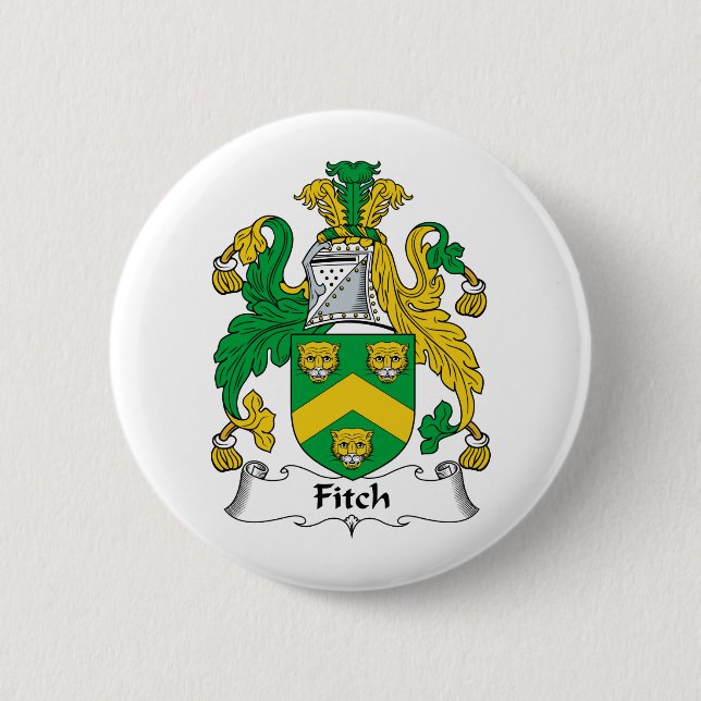 Fitch Family Crest Pinback Button (Front)