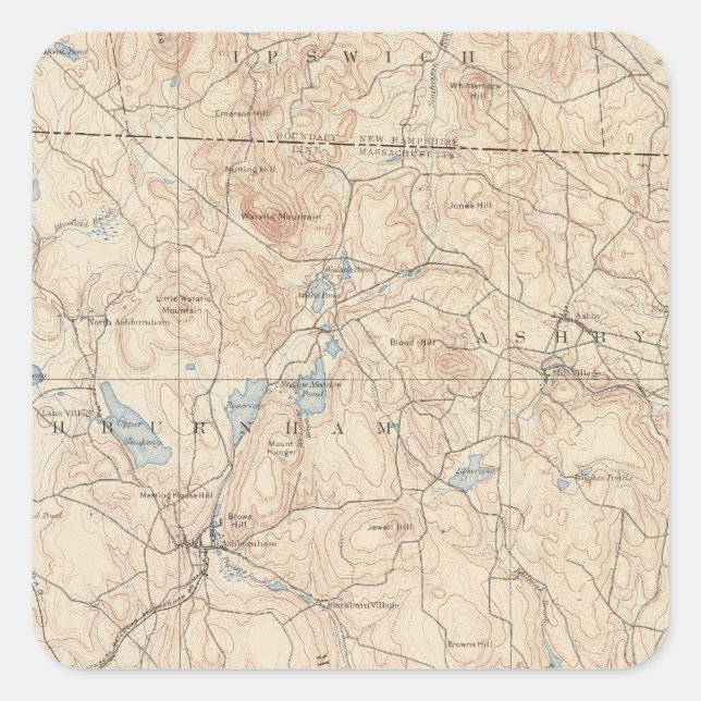 Fitchburg, Massachusetts Square Sticker (Front)