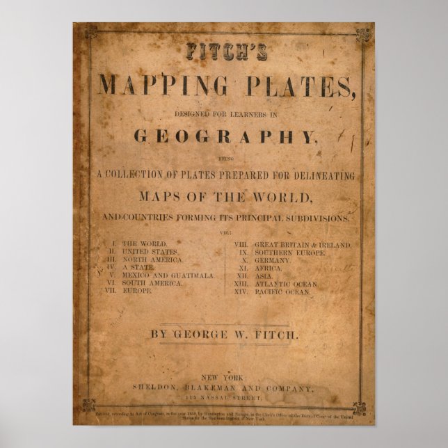 Fitch's mapping plates poster (Front)