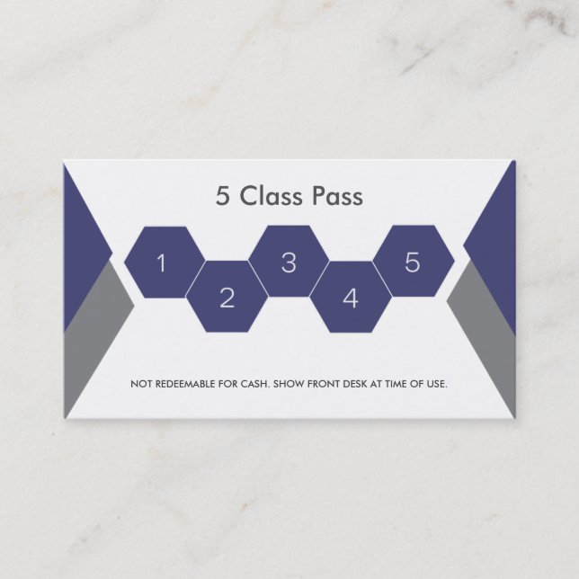 Fitness 5 Class Pass Business card (Front)