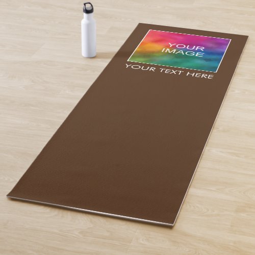 Fitness Add Your Text Photo Here Template Brown Yoga Mat