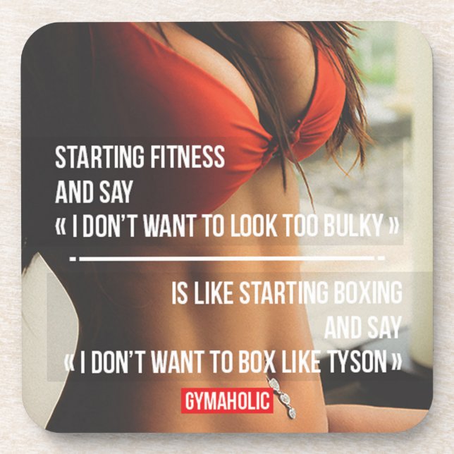 Fitness and Bodybuilding Motivation Beverage Coaster (Front)