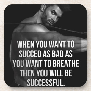 Fitness and Bodybuilding Motivation Beverage Coaster