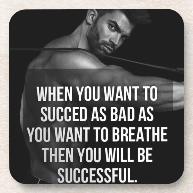 Fitness and Bodybuilding Motivation Beverage Coaster (Front)