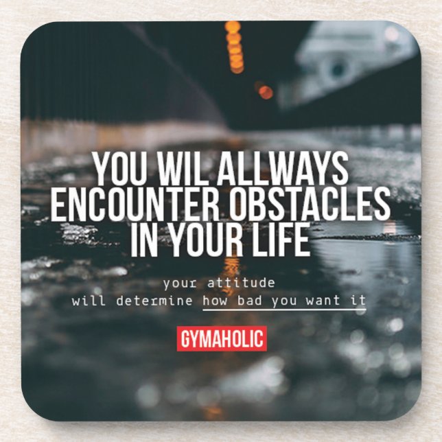 Fitness and Bodybuilding Motivation Coaster (Front)