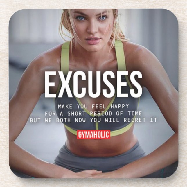 Fitness and Bodybuilding Motivation Drink Coaster (Front)