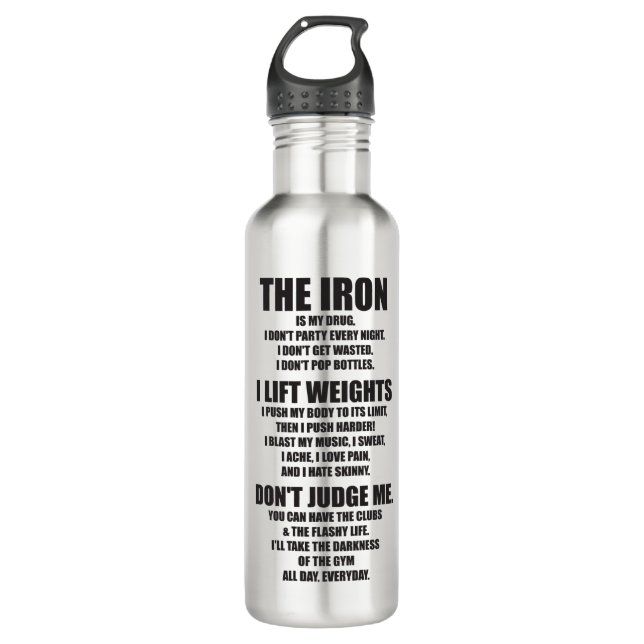 Fitness and Bodybuilding Motivation Water Bottle (Front)