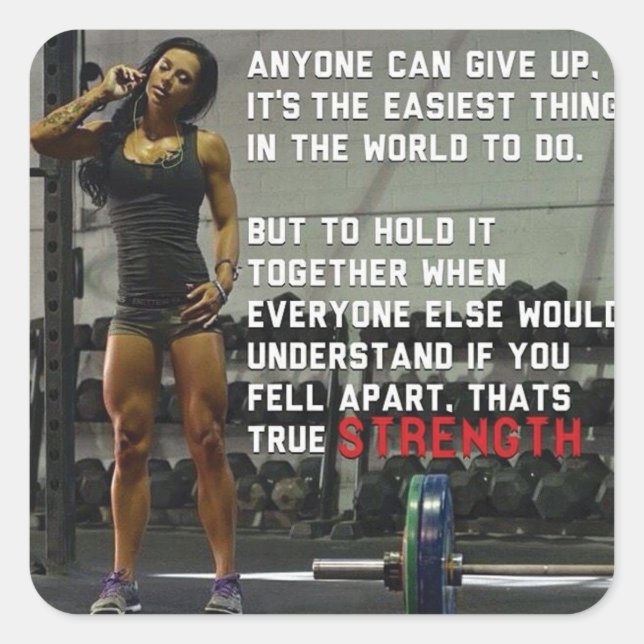 Fitness and Gym Motivation Square Sticker (Front)
