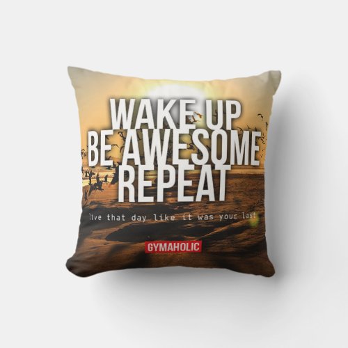 Fitness and Gym Motivation Throw Pillow