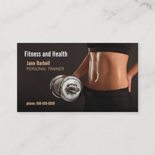Customizable fitness and health business card