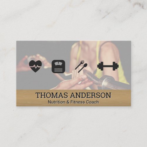 Fitness and Health Icons  Training Session Business Card