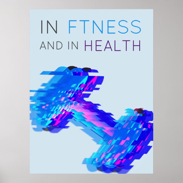 Fitness and health inspiration modern art blue poster (Front)