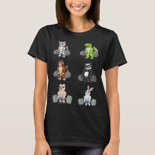 Fitness Animals doing Deadlift Workout Fitness Gym T-Shirt