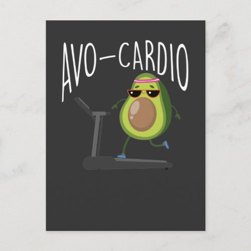 Fitness Avocado Pun Running Fruit Vegan Runner Postcard