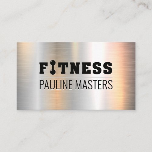 Fitness Barbell  Personal Trainer  Metallic Appointment Card