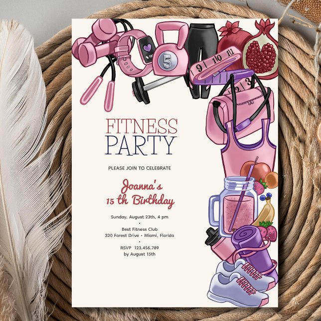 Fitness birthday party invitation (Creator Uploaded)