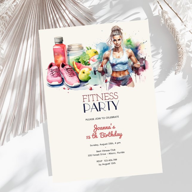 Fitness birthday party invitation (Creator Uploaded)