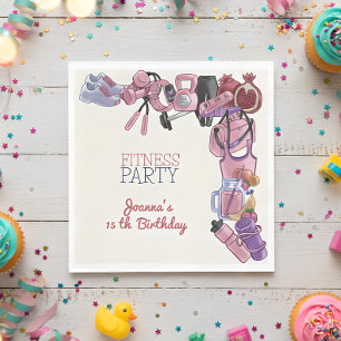 Fitness birthday party napkins