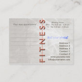 Fitness Blank - Business-, Schedule Card (Back)