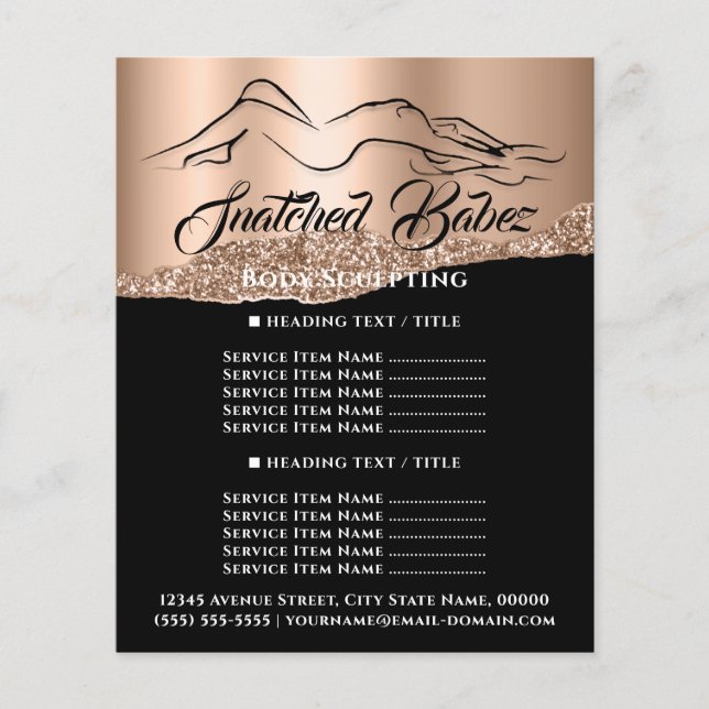 Fitness Body Building SPA Logo Rose Gold  Flyer (Front)