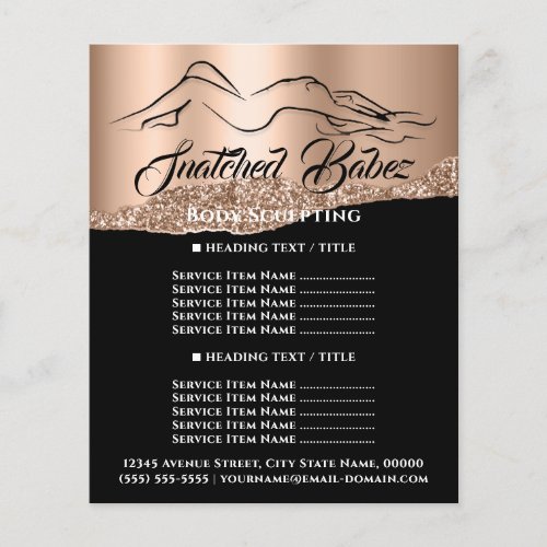 Fitness Body Building SPA Logo Rose Gold  Flyer