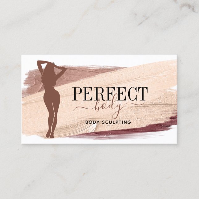 fitness body sculpting massage linergie silhouette business card (Front)