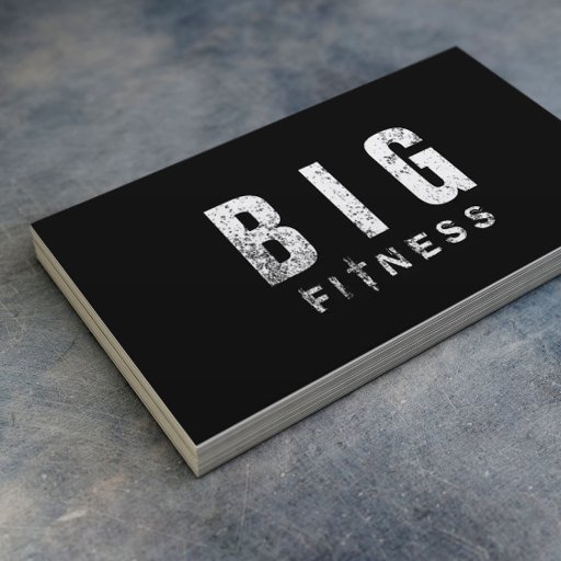 Customizable Fitness Bodybuilding Trainer Bold Grunge Text Business Card