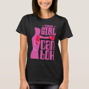 Fitness Boxing Ring Girl with Gloves I Love Kickb T-Shirt