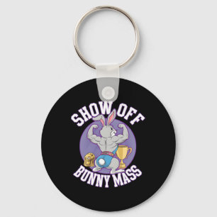 Fitness Bunny Bodybuilder Show Off Bunny M Funny R Keychain