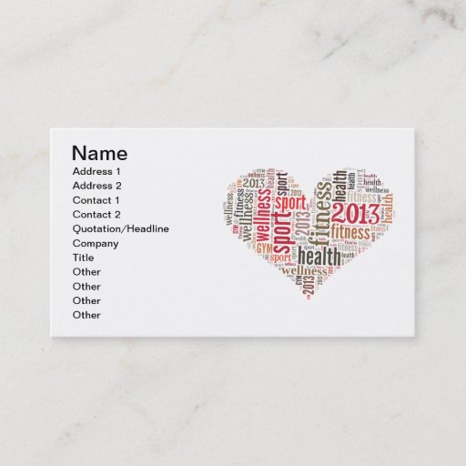 Customizable Fitness Business Card