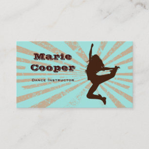 Fitness Business Card Dance Blue Brown
