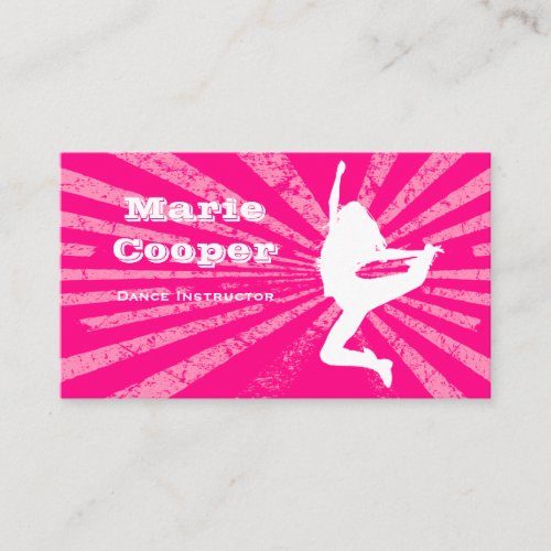 Fitness Business Card Dance Pink
