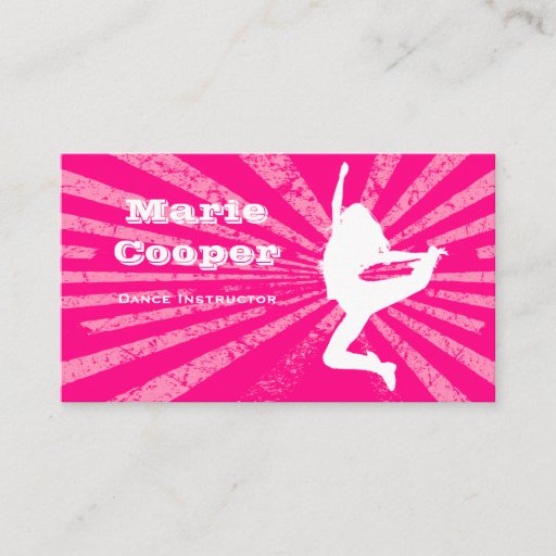 Customizable Fitness Business Card Dance Pink