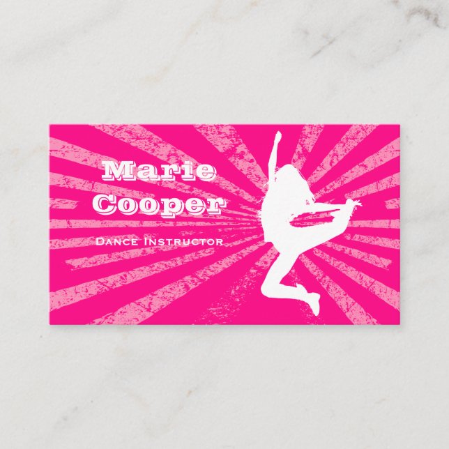 Fitness Business Card Dance Pink (Front)