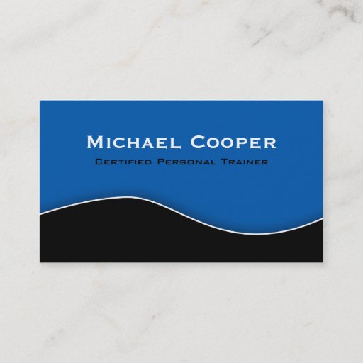 Customizable Fitness Business Card Professional Black Blue