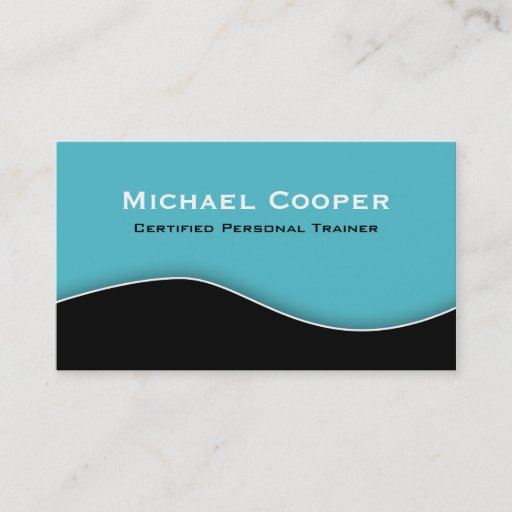 Customizable Fitness Business Card Professional Blue Black