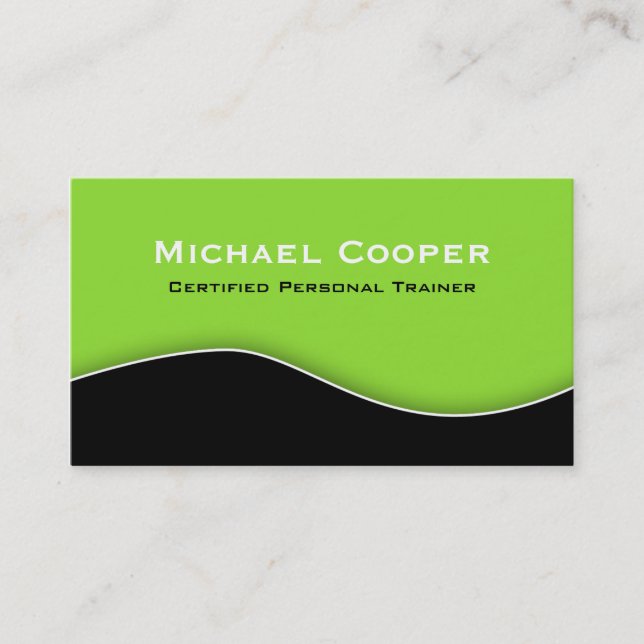 Fitness Business Card Professional Lime Black (Front)