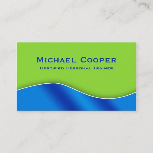 Customizable Fitness Business Card Professional Lime Royal Blue