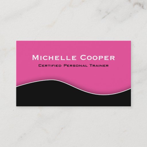 Customizable Fitness Business Card Professional Pink black