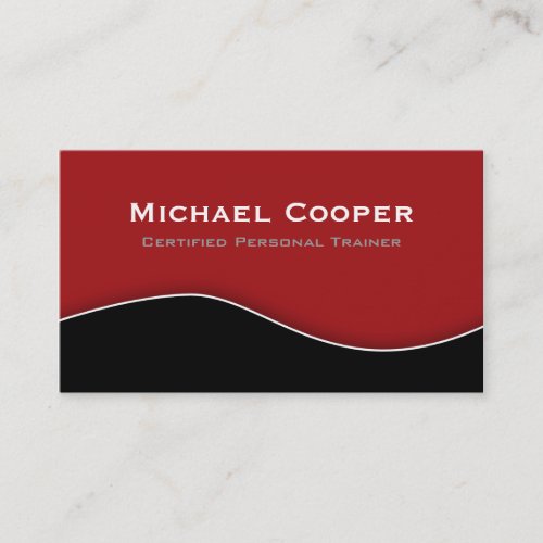Fitness Business Card Professional Red Black