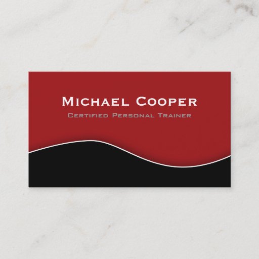 Customizable Fitness Business Card Professional Red Black
