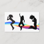 Fitness Business Card Rainbow Wave Dance at Zazzle
